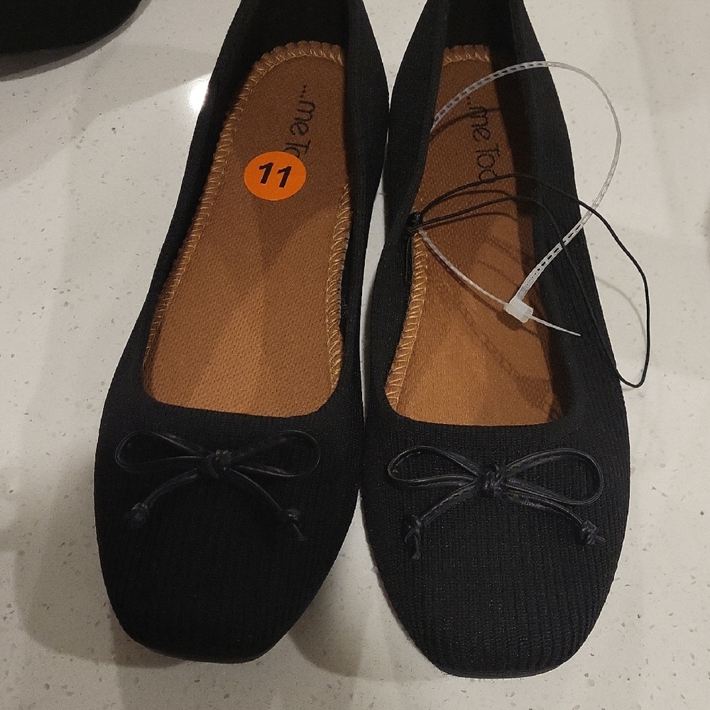 Me Too Black Textured Flats